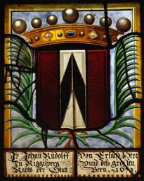 Wappenscheibe Johann Rudolf von Erlach, Herr zu Riggisberg