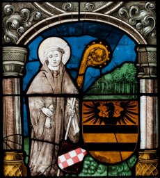 Wappenscheibe Margaretha von Balmoos, Äbtissin des Zisterzienserinnenklosters Fraubrunnen