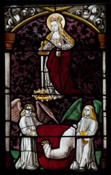 Stadtscheibe Büren mit hl. Katharina (rechtes Stück der Doppelscheibe)