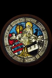 Runde Allianzwappenscheibe Jakob von Büttikon und Elisabeth von Luternau