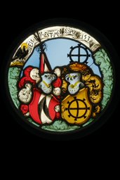 Runde Wappenscheibe Hans (Johann) von Erlach und Magdalena von Mülinen