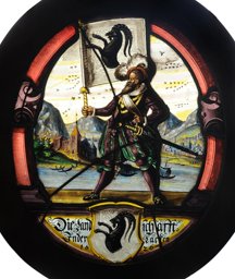 Ovale Bannerträgerscheibe Landschaft Interlaken