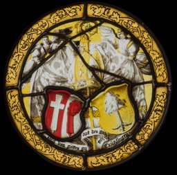 Runde Wappenscheibe Georg I. Tschudi, Abt Kloster Kreuzlingen