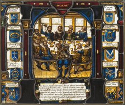 Gesellschaftsscheibe Zunft zum Grimmen Löwen