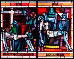 Kreuzwegfenster: Kreuzabnahme und Grablegung