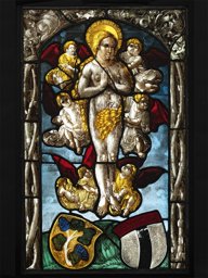 Bildscheibe mit Wappen der Stadt Baden: Maria Magdalena