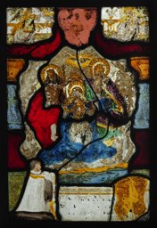 Vitrai aux armes de Heinrich Dobellan (?) avec le Couronnement de la Vierge