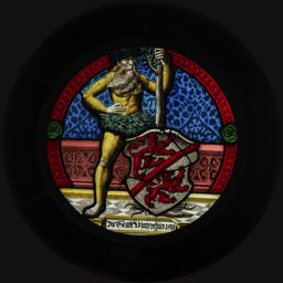 Vitrail de ville aux armes de Winterthour avec l’homme sauvage