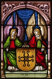 Vitrail aux armes d’Affoltern avec deux anges