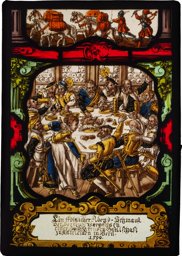 Vitrail de corporation de la guilde des marchands bernois